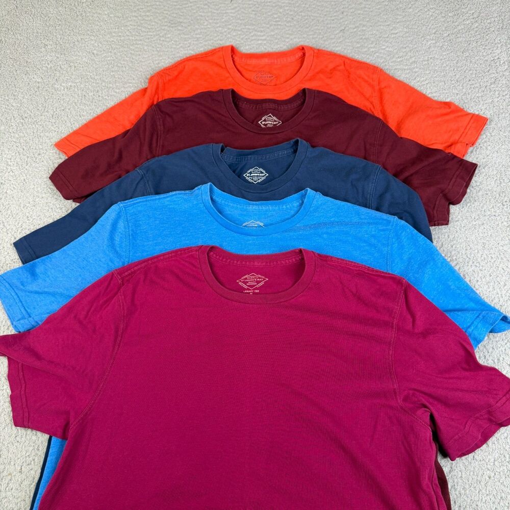 LOT OF 5 ST. JOHN BAY T Shirt Mens M Basic Legacy Blank Bundle Crewneck School